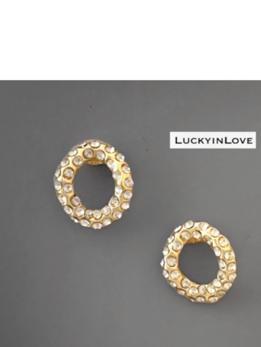 ALEXIS BITTAR • Gold Link Post Crystal Stud Earrings